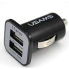 USAMS Cargador adaptador coche mechero doble USB 3.1A ⋆ Carga rápida ⋆ 2 puertos ⋆ Color negro