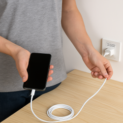 Cable de datos y carga tipo C a tipo C blanco ⋆ Longitud 2 metros 2M ⋆ Compatible con dispositivos USB-C