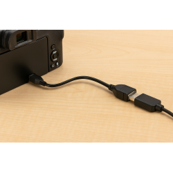 Cable adaptador OTG USB hembra a Mini USB macho ⋆ Color negro ⋆ Compatible con dispositivos USB