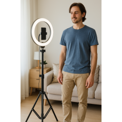 Trípode soporte universal para móvil, cámara deportiva, cámara de fotos y vídeos, anillo de luz - 2.1m