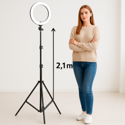 Trípode soporte universal para móvil, cámara deportiva, cámara de fotos y vídeos, anillo de luz - 2.1m