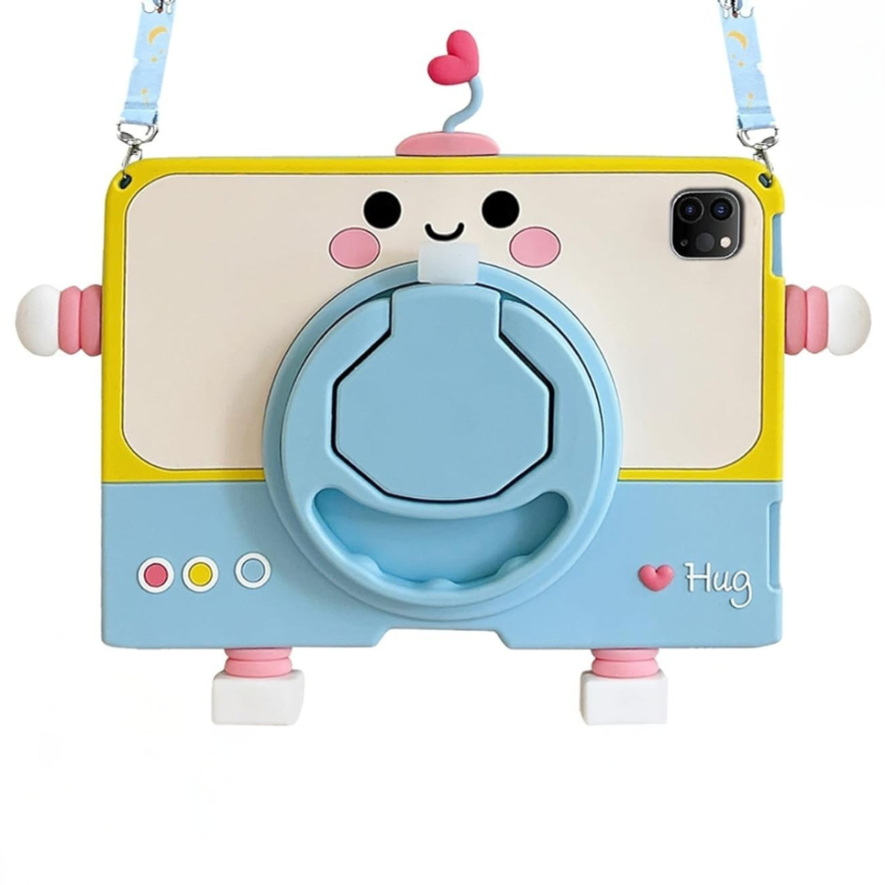 Funda compatible iPad Air 11'' 2024 / Air 6ª 5ª 4ª gen 10.9" 2022 / 2021 / 2020 / 2018 soporte bolígrafo correa silicona Niños