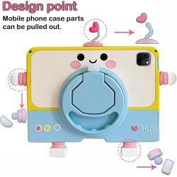 Funda compatible iPad Air 11'' 2024 / Air 6ª 5ª 4ª gen 10.9" 2022 / 2021 / 2020 / 2018 soporte bolígrafo correa silicona Niños