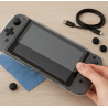 6 en 1 para NINTENDO SWITCH Funda + Carcasa transparente + 2 Protectores pantalla + Cable + 2 tapas + 2 pulgares
