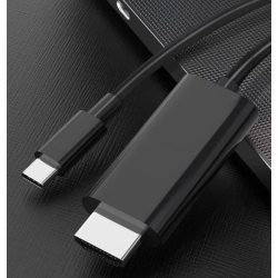 Cable 4K Tipo C a HDMI 1.8M Naylon compatible con iPhone 15 Series / MacBook Pro / Air / iPad / Galaxy S8-S23 / Surface etc 60Hz