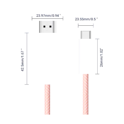 Cable 4K Tipo C a HDMI 1.8M Naylon compatible con iPhone 15 Series / MacBook Pro / Air / iPad / Galaxy S8-S23 / Surface etc 60Hz