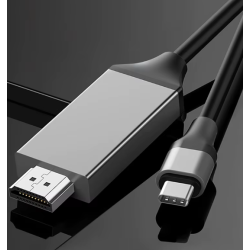 Cable 4K Tipo C a HDMI 1.8M Naylon compatible con iPhone 15 Series / MacBook Pro / Air / iPad / Galaxy S8-S23 / Surface etc 60Hz