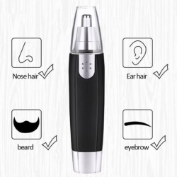 Recortador eléctrico nariz orejas cejas ⋆ Indoloro ⋆ Acero inoxidable ⋆ Impermeable ⋆ Funciona con pila (no incluida)