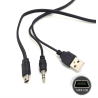 Cable Adaptador USB Macho / Mini USB Macho / Jack Macho 2 en 1 ⋆ Audio y carga para dispositivos Bluetooth y altavoces