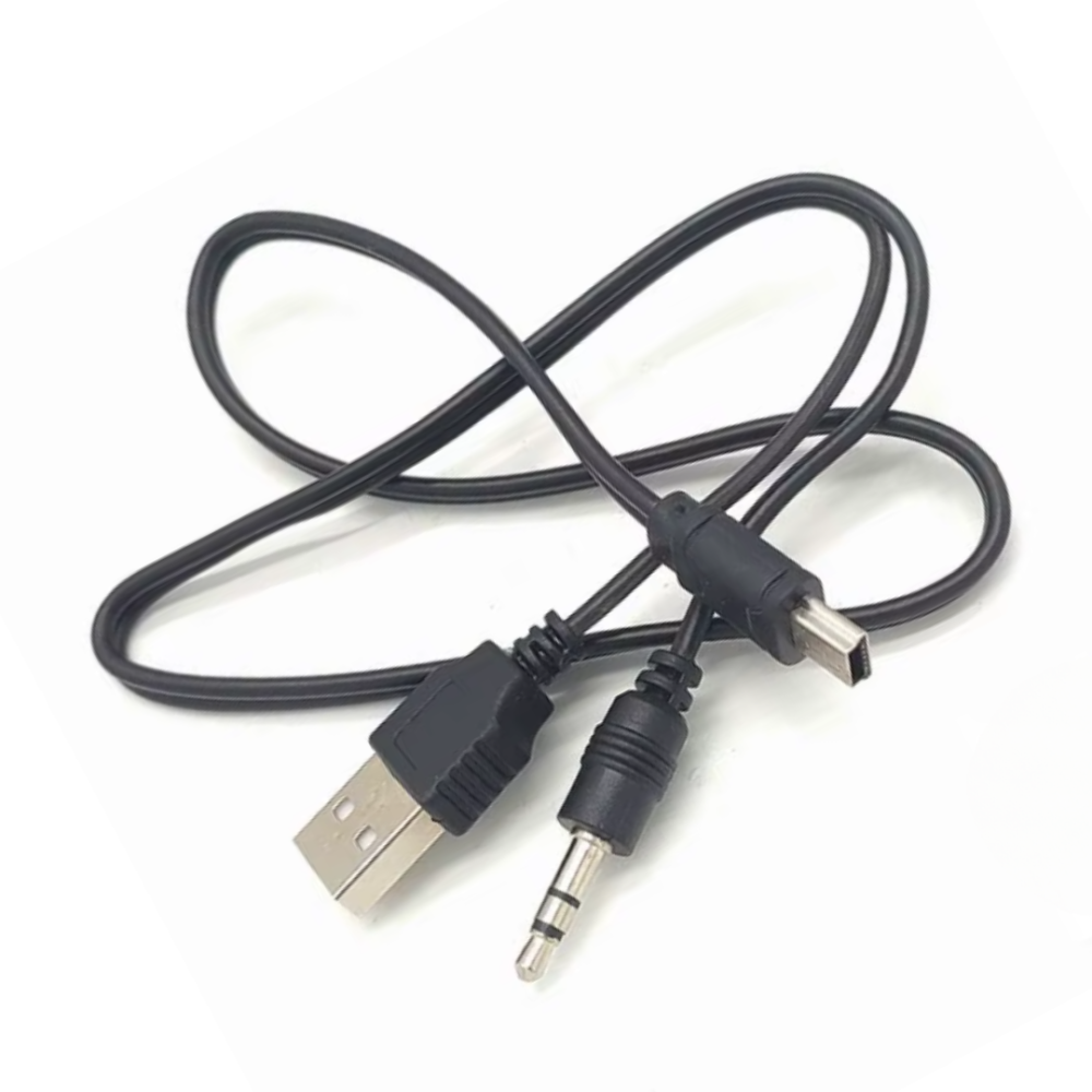 Cable Adaptador USB Macho / Mini USB Macho / Jack Macho 2 en 1 ⋆ Audio y carga para dispositivos Bluetooth y altavoces