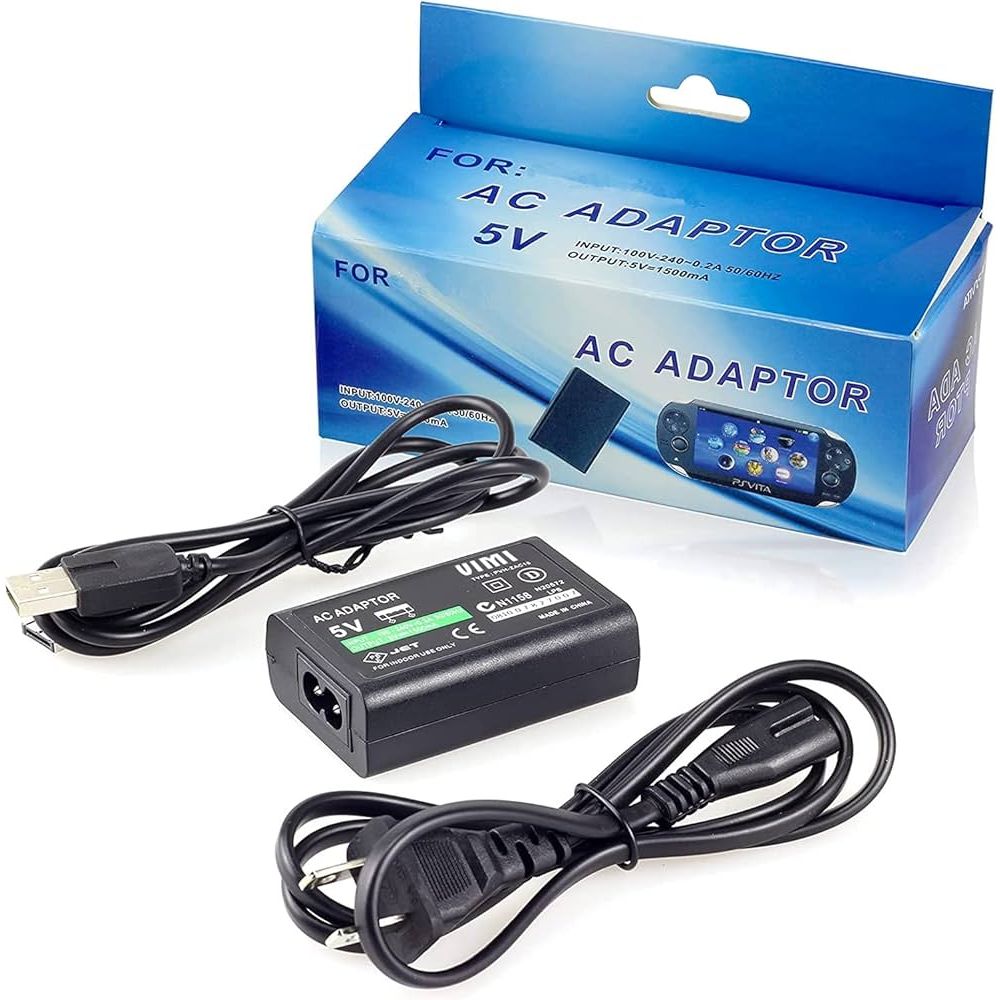 Cargador de red para Sony PS Vita ⋆ Entrada 100V-240V, Salida 5V 1500mA ⋆ Carga eficiente y rápida