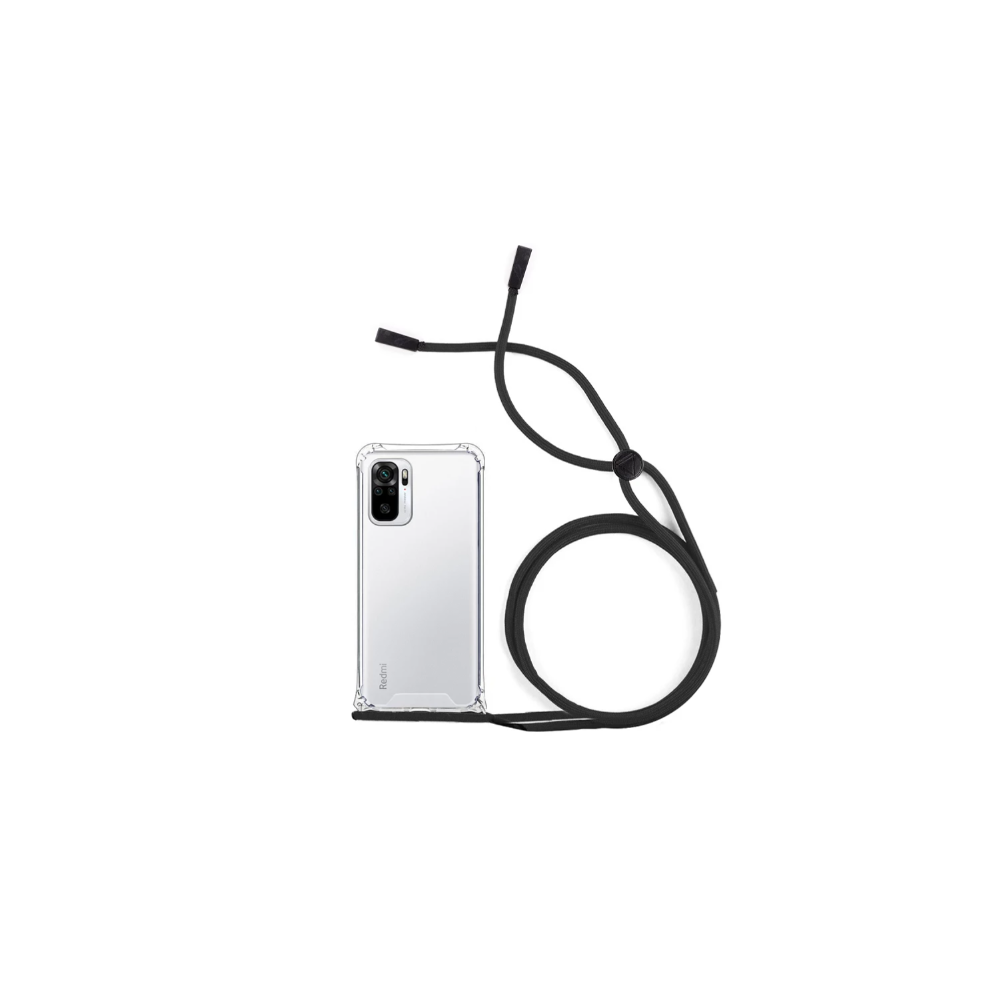 Funda compatible con XIAOMI REDMI NOTE 10 5G ⋆ Silicona transparente ⋆ Esquinas reforzadas ⋆ Cordon negro