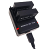 Cargador para GoPro HERO4 Black, HERO4 Silver y AHDBT-401 ⋆ Input 5V 1000mA ⋆ Output 4.3V 500mA*2 ⋆ Luz LED de carga