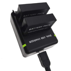 Cargador para GoPro HERO4 Black, HERO4 Silver y AHDBT-401 ⋆ Input 5V 1000mA ⋆ Output 4.3V 500mA*2 ⋆ Luz LED de carga