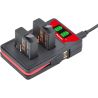 Cargador para 2 baterías GoPro HERO 5 / 6 / 7 ⋆ LED Smart USB Dual Charger ⋆ Input 5V 2A ⋆ Output 4.2V 600mA ⋆ CE, FCC, RoHS