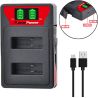 Cargador para 2 baterías GoPro HERO 5 / 6 / 7 ⋆ LED Smart USB Dual Charger ⋆ Input 5V 2A ⋆ Output 4.2V 600mA ⋆ CE, FCC, RoHS