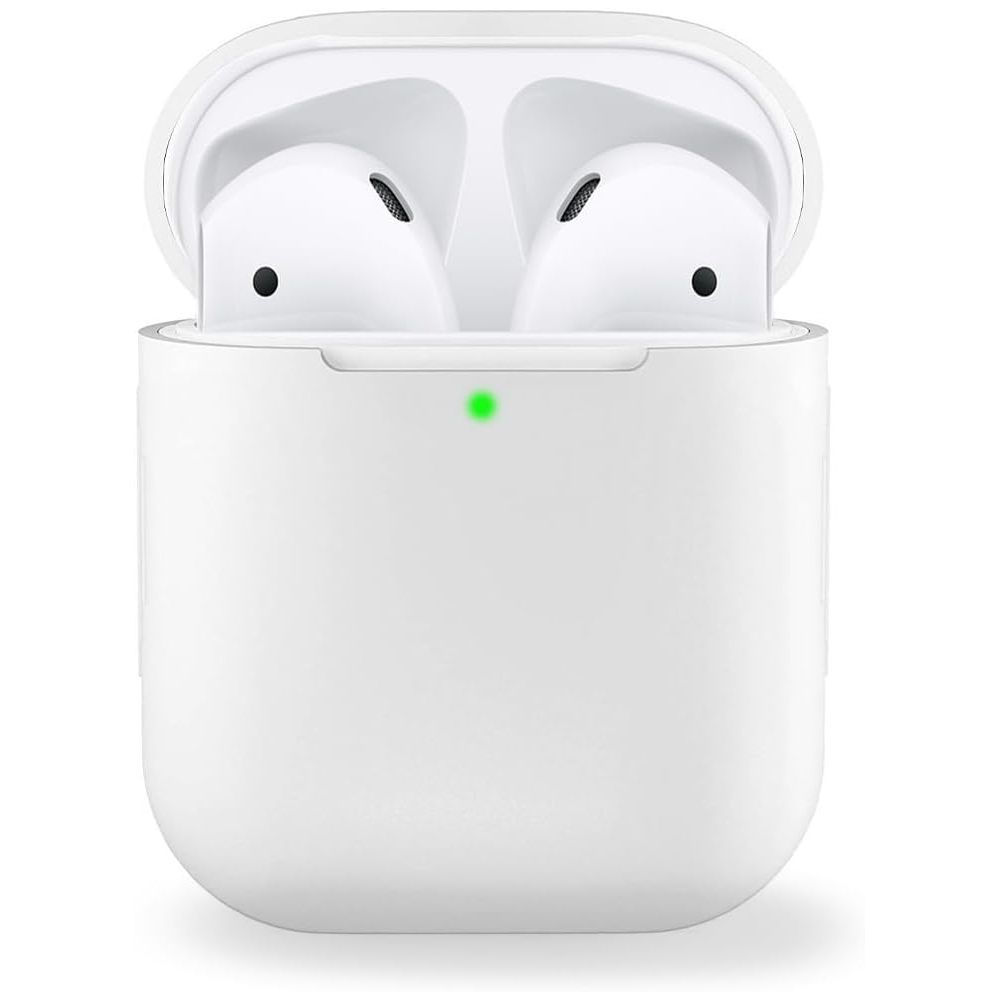 Funda de silicona para auriculares Apple AirPods 1 / 2 ⋆ Color blanco ⋆ Protección duradera y ligera 🌟🎧