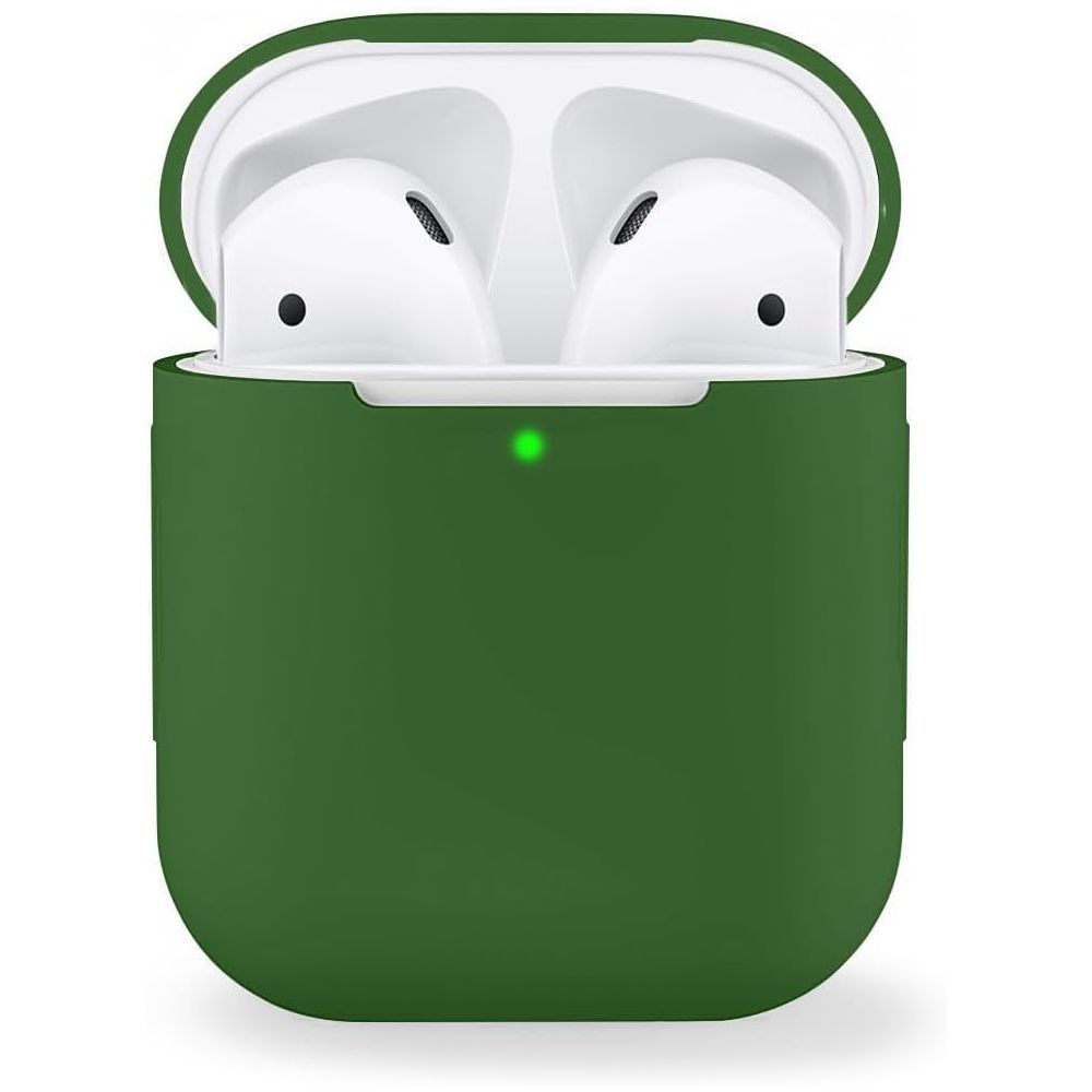 Funda de silicona para auriculares Apple AirPods 1 / 2 ⋆ Color verde ⋆ Protección duradera y ligera 🌟🎧