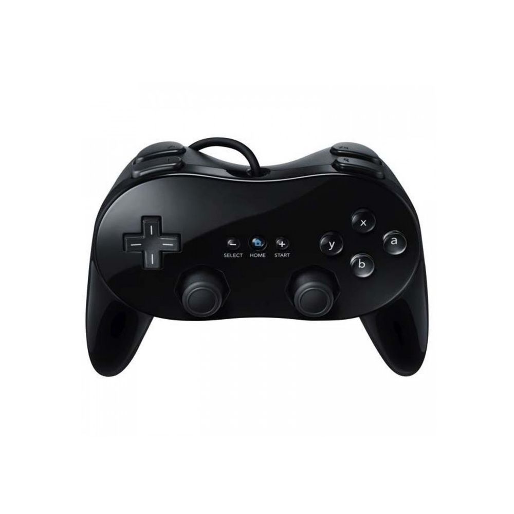Mando compatible con Nintendo Wii Clásico Pro ⋆ Con cable ⋆ Color negro ⋆ Compatible juegos retro y actuales 🎮✨