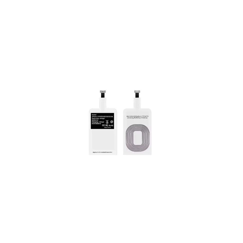 Receptor Qi para carga inalámbrica – Adaptador Lightning para iPhone compatible con carga rápida 5V
