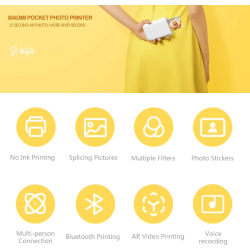 Impresora portátil Xiaomi Mi Photo Printer ⋆ Tecnología ZINK sin tinta ⋆ Bluetooth 5.0 ⋆ 313×400 dpi ⋆ 500 mAh 🔋📸