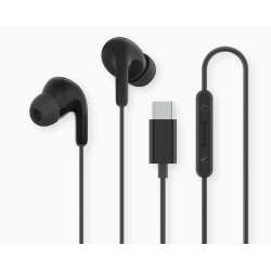 XIAOMI Auriculares con conector USB-C ⋆ Color negro ⋆ Sonido potente ⋆ 1,25 m cable TPE ⋆ 32 Ω ⋆ 13,5 g 🎧📱🖤