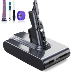 Batería compatible con Dyson V7 ⋆ 6000 mAh ⋆ Con pantalla ⋆ Incluye filtros y cepillo ⋆ 21.6 V ⋆ Li-ion 🔋🧹📦