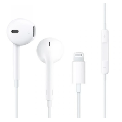 Auriculares cable lightning con micrófono manos libres y control volumen compatibles con Apple iPhone iPad iPod Blanco