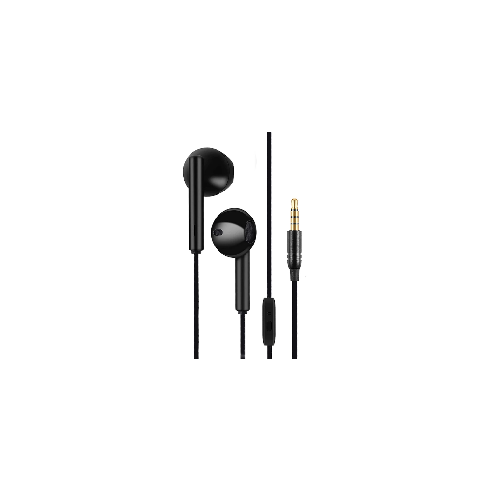 Auriculares con micrófono ⋆ Jack 3.5 mm ⋆ 1.2 m ⋆ Hi-Res Audio ⋆ Graves potentes ⋆ 109 dB SPL ⋆ Negros 🎧🎙️🖤