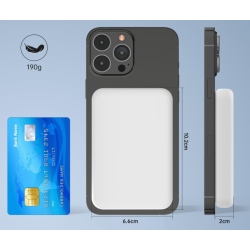 Power Bank inalámbrico magnético ⋆ 10000 mAh ⋆ Carga rápida 20W ⋆ Slim ⋆ Compatible MagSafe ⋆ Gris🔋⚡📱