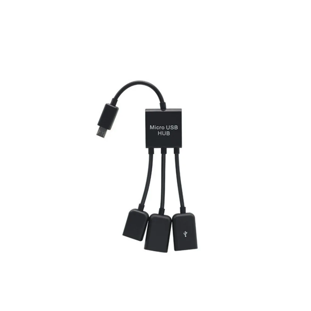 Cable adaptador 3 en 1 OTG Micro USB macho a 2 USB hembra + Micro USB hembra ⋆ HUB para móvil, tablet u ordenador 🔌📱💻