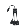 Cable adaptador 3 en 1 OTG Micro USB macho a 2 USB hembra + Micro USB hembra ⋆ HUB para móvil, tablet u ordenador 🔌📱💻