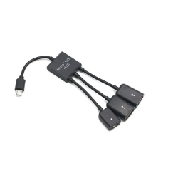 Cable adaptador 3 en 1 OTG Micro USB macho a 2 USB hembra + Micro USB hembra ⋆ HUB para móvil, tablet u ordenador 🔌📱💻