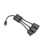 Cable adaptador 3 en 1 OTG Micro USB macho a 2 USB hembra + Micro USB hembra ⋆ HUB para móvil, tablet u ordenador 🔌📱💻