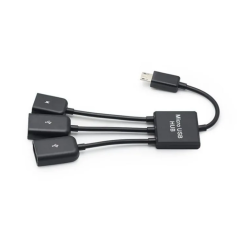 Cable adaptador 3 en 1 OTG Micro USB macho a 2 USB hembra + Micro USB hembra ⋆ HUB para móvil, tablet u ordenador 🔌📱💻