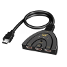 Conmutador HDMI 3 en 1 compatible 4K 2K 3D ⋆ Selector con botón físico ⋆ 3 entradas 1 salida ⋆ HDTV, PS4, Xbox, DVD 📺🎮🖥️🔁