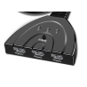 Conmutador HDMI 3 en 1 compatible 4K 2K 3D ⋆ Selector con botón físico ⋆ 3 entradas 1 salida ⋆ HDTV, PS4, Xbox, DVD 📺🎮🖥️🔁