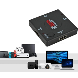 Conmutador switch HDMI 3 en 1 ⋆ 1080P HD ⋆ Selector inteligente y manual ⋆ 3 entradas 1 salida ⋆ PS3, Xbox, HDTV 📺🎮🔀🖥️