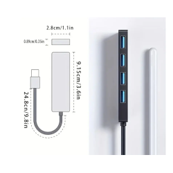 Hub USB 3.0 con 4 puertos ⋆ Alta velocidad ⋆ Compatible con portátil, Xbox, disco duro, teclado y más ⚡🖥️📦🔌