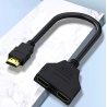 Cable divisor compatible con HDMI ⋆ 1 entrada a 2 salidas ⋆ Resolución 1080P ⋆ Adaptador Y dual para TV, monitor, portátil 🎥🔌🖥️📺