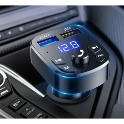 Transmisor FM Bluetooth 5.0 para coche ⋆ Doble USB 3.1A ⋆ Manos libres ⋆ MP3 ⋆ Reproductor con pantalla LED