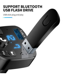 Transmisor FM Bluetooth 5.0 para coche ⋆ Doble USB 3.1A ⋆ Manos libres ⋆ MP3 ⋆ Reproductor con pantalla LED