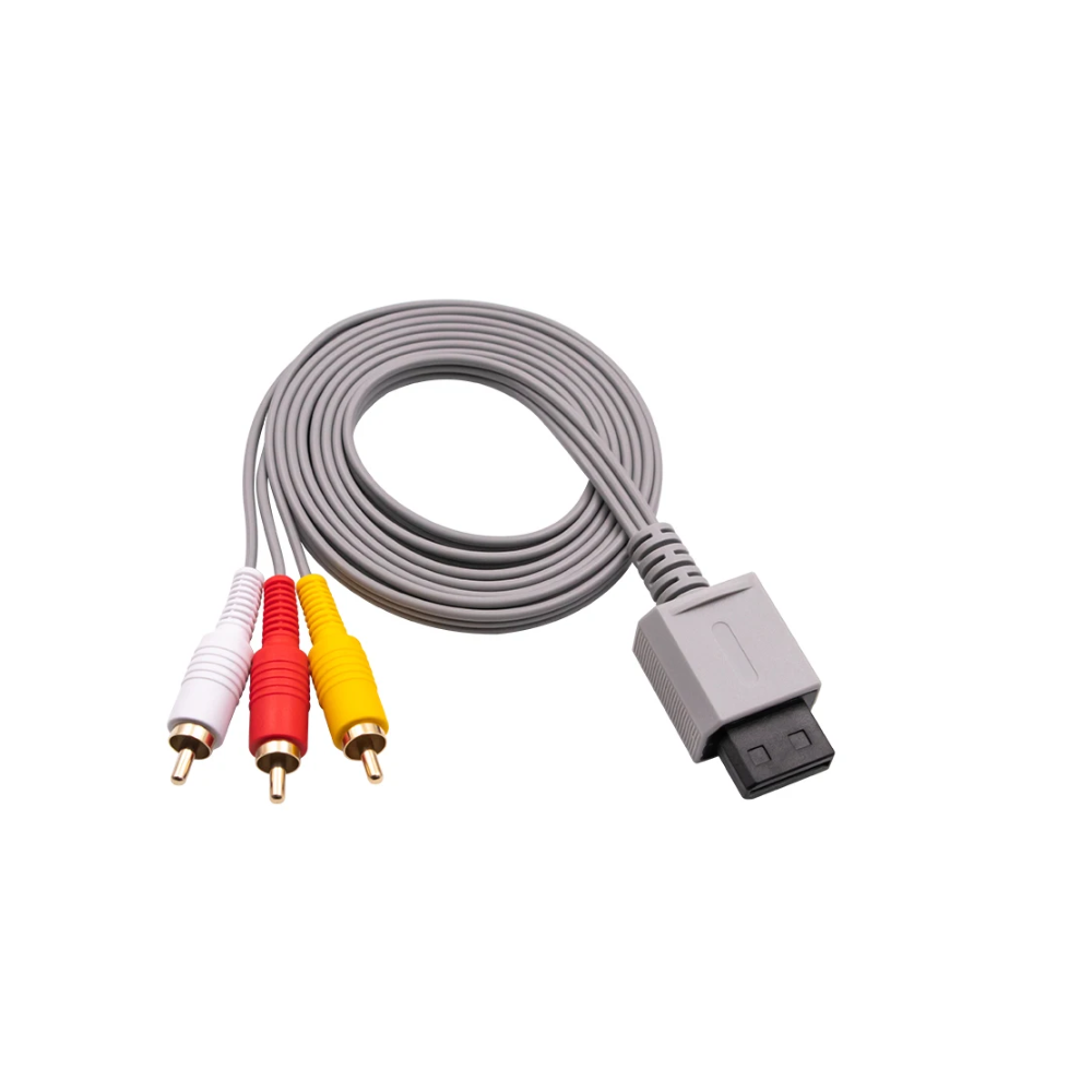 Cable AV compatible con NINTENDO Wii ⋆ 3 RCA compuesto (audio + video) ⋆ Longitud 1,8 m ⋆ Fácil instalación