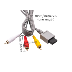 Cable AV compatible con NINTENDO Wii ⋆ 3 RCA compuesto (audio + video) ⋆ Longitud 1,8 m ⋆ Fácil instalación