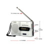 INDIN Mini radio retro portátil BC-R2 ⋆ AM/FM ⋆ Antena telescópica ⋆ Altavoz integrado ⋆ Funciona con pilas AA