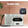 INDIN Mini radio retro portátil BC-R2 ⋆ AM/FM ⋆ Antena telescópica ⋆ Altavoz integrado ⋆ Funciona con pilas AA