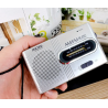 INDIN Mini radio retro portátil BC-R2 ⋆ AM/FM ⋆ Antena telescópica ⋆ Altavoz integrado ⋆ Funciona con pilas AA