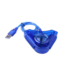 Adaptador USB compatible para mandos PS2 ⋆ Doble entrada ⋆ Conexión a PC por USB ⋆ Color azul ⋆ Windows hasta 8.1
