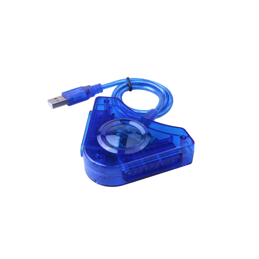 Adaptador USB compatible para mandos PS2 ⋆ Doble entrada ⋆ Conexión a PC por USB ⋆ Color azul ⋆ Windows hasta 8.1