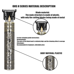 OHS T9 Cortadora de pelo ⋆ recortadora 0mm para barba, cuerpo y cabello ⋆ afeitadora profesional de precisión